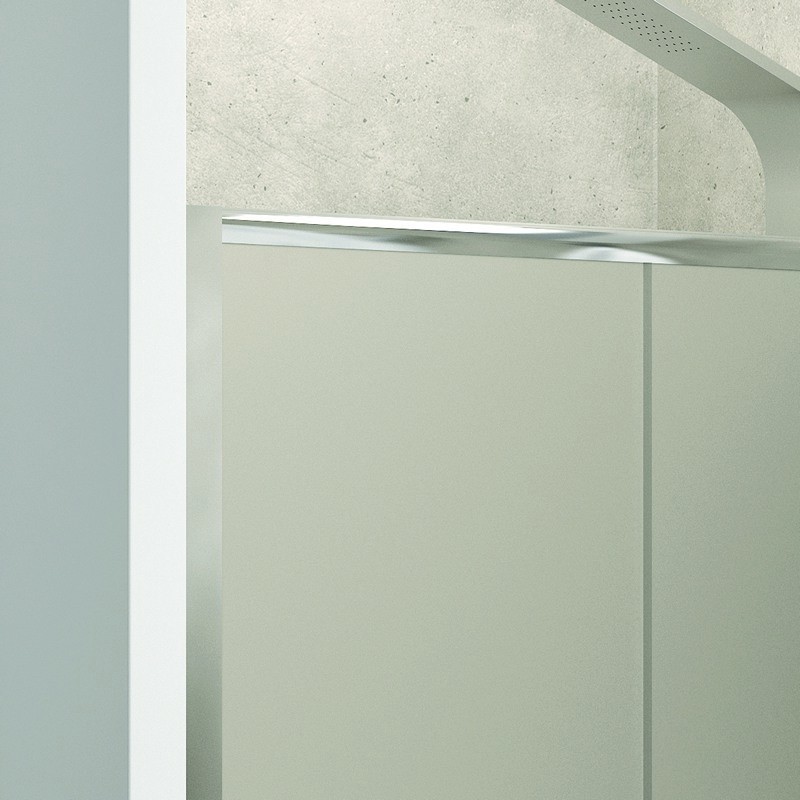 Doccia nicchia 110cm vetro satinato anticalcare KF5000 kamalu - 8