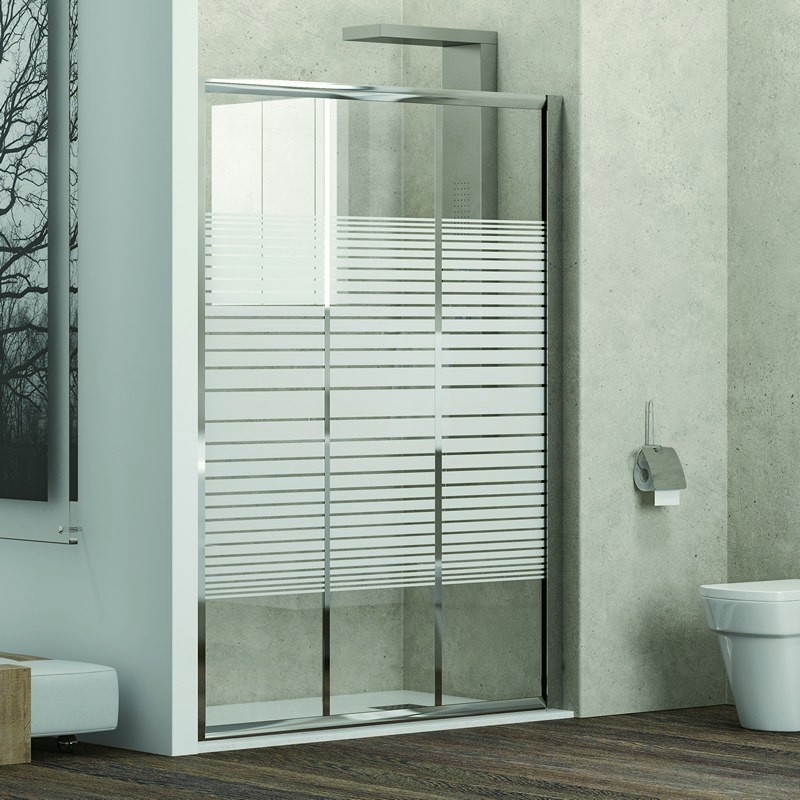 Doccia un lato 155cm vetro serigrafato altezza 180cm KP3000 kamalu - 10