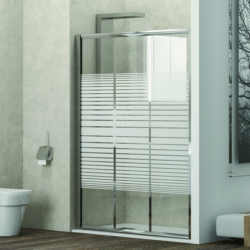 Porta doccia 115cm vetro serigrafato altezza 180cm KP3000 kamalu - 2