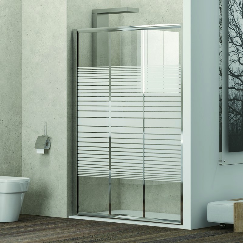 Porta doccia 105cm vetro serigrafato altezza 180cm KP3000 kamalu - 5