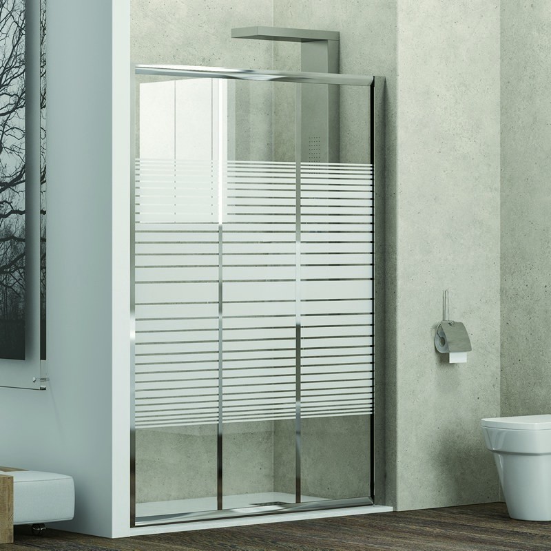 Porta doccia 95cm vetro serigrafato altezza 180cm KP3000 kamalu - 1