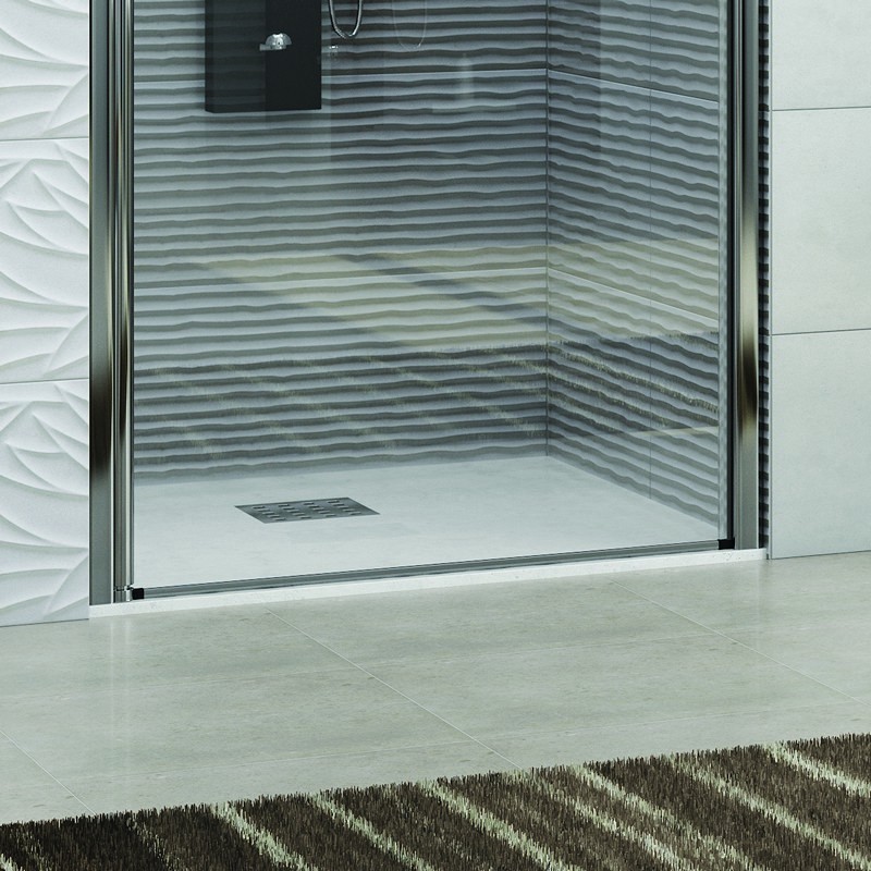 Box doccia porta battente nicchia 75cm vetro trasparente KS2800N kamalu - 6