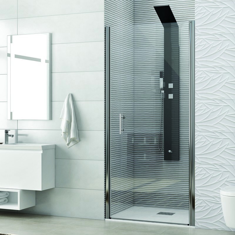 Box doccia porta battente nicchia 75cm vetro trasparente KS2800N kamalu - 2