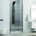 Box doccia porta battente nicchia 85cm vetro trasparente KS2800N kamalu - 8