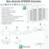 Doccia nicchia 150cm a doppio scorrevole KF6000 Kamalu