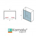 Box doccia 160cm a 2 ante scorrevoli vetro trasparente 6mm KF6000 Kamalu