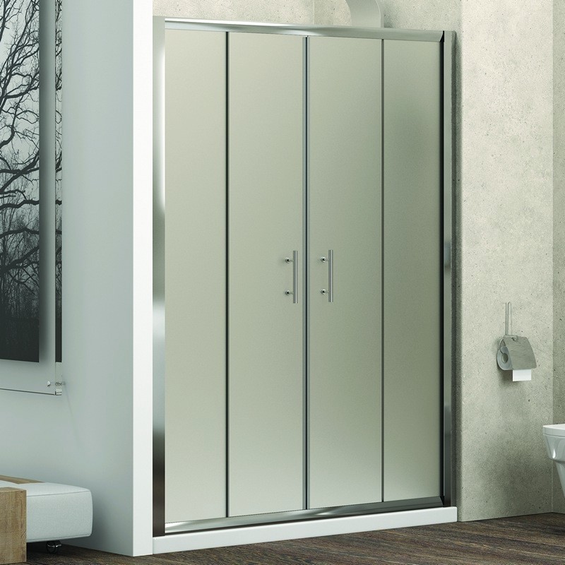Nicchia doccia 160cm vetro opaco apertura doppio scorrevole KF6000 kamalu - 1