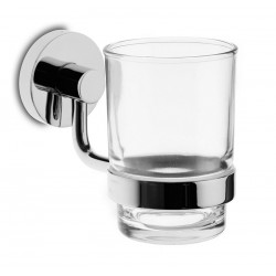 Portabicchiere in vetro e ottone cromato ON-3495 kamalu bagno