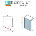 Porta battente doccia nicchia 110cm KS5000 kamalu - 4