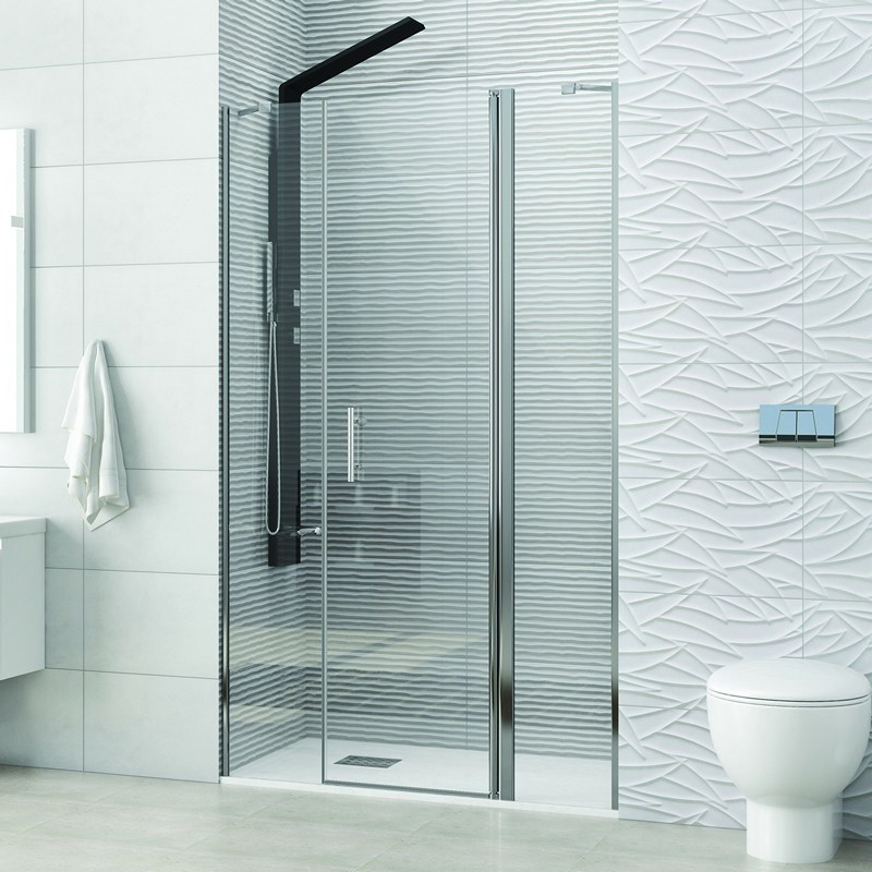 Doccia 130cm con anta battente + 2 fissi laterali KPX6000 kamalu - 1