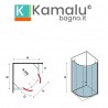 Box doccia semicircolare 80x80 ante battenti KPX2000 kamalu - 4