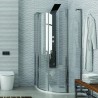 Box doccia 90x90 semicircolare ante battenti KPX2000 kamalu - 9