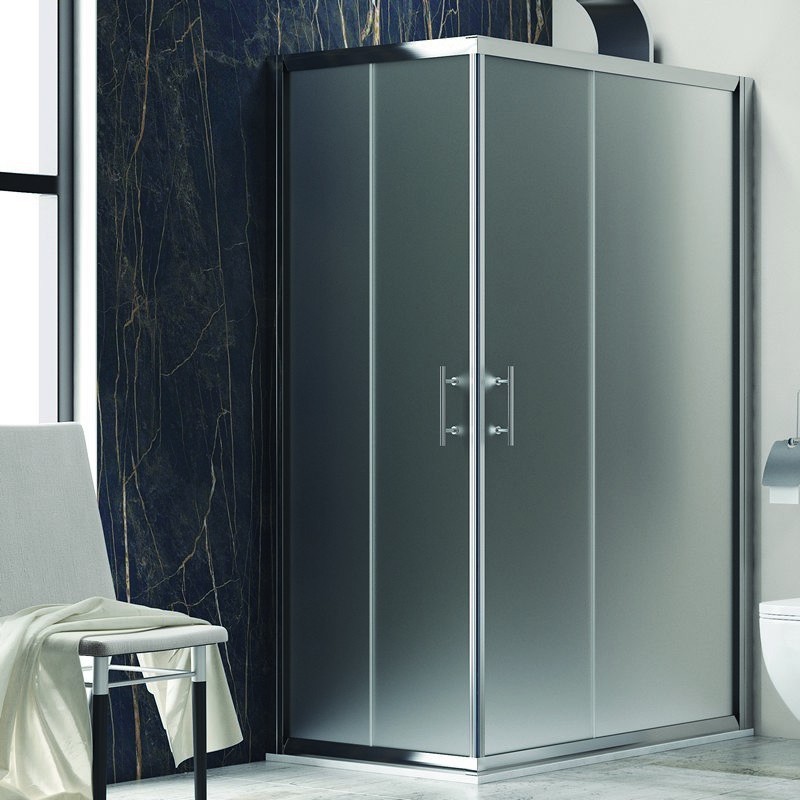 Box doccia 90x70 cm angolare cristallo satinato KF1000 kamalu - 1