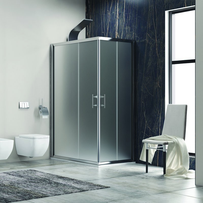 Box doccia 90x70 cm angolare cristallo satinato KF1000 kamalu - 2
