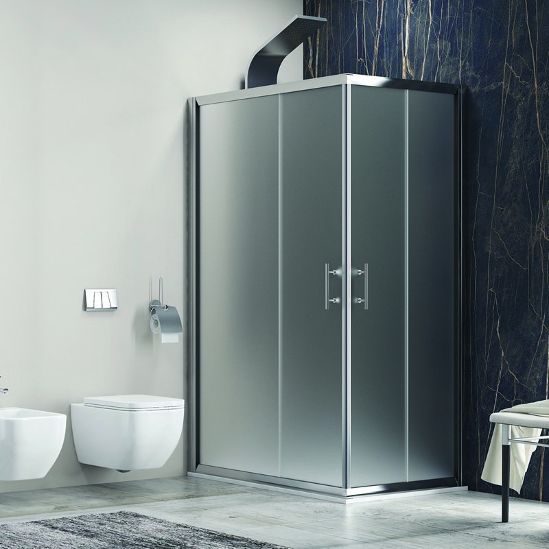 Box doccia angolare 120x80 cm cristallo satinato KF1000 kamalu - 2