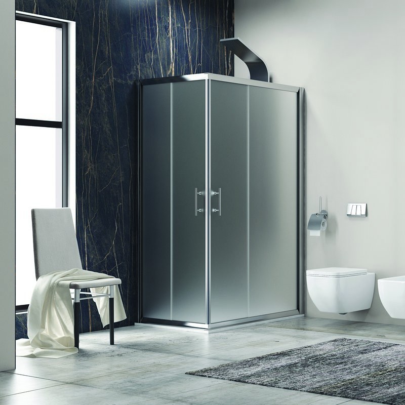 Box doccia angolare 120x80 cm cristallo satinato KF1000 kamalu - 1