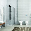 Cabina doccia angolare 80x80 a doppio battente | KPX1000 kamalu - 2