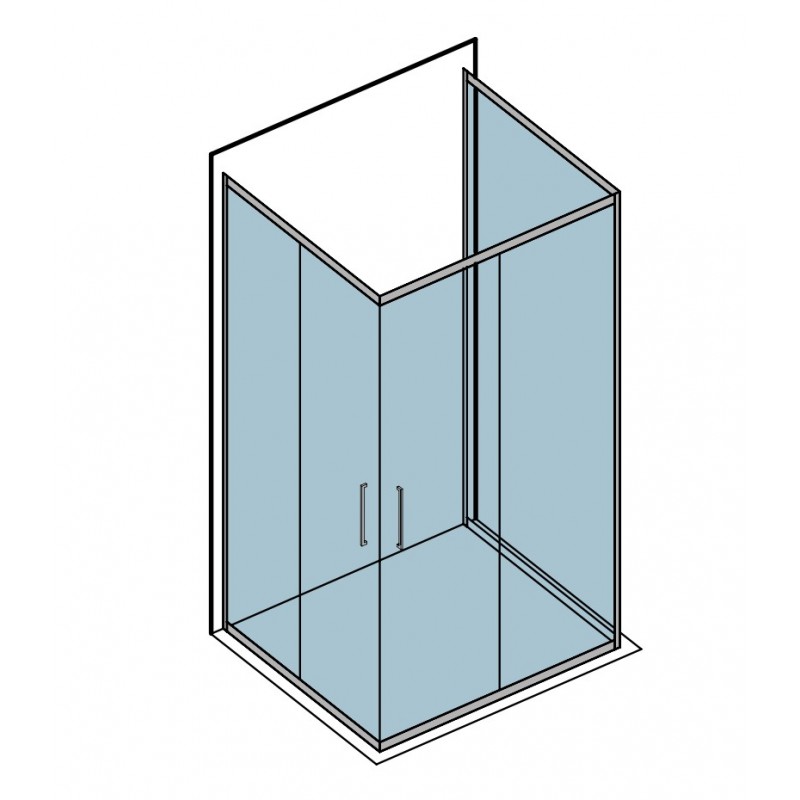 Box doccia 3 lati 70x70x70 altezza 180 cristallo trasparente KNF1003 kamalu - 6