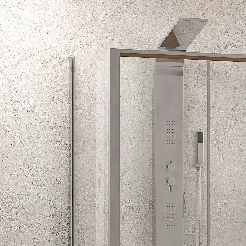 Box doccia 3 lati 80x100x80 apertura scorrevole vetro trasparente K410NS kamalu - 4