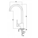 Miscelatore cucina canna girevole ottone cromato K-21650 kamalu - 5