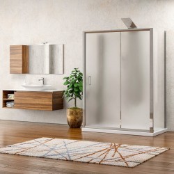 Box doccia 3 lati 70x110x70 apertura scorrevole vetro opaco K410NS kamalu - 1