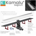 Canaletta doccia 85cm in acciaio inox con sifone C-850 kamalu - 4