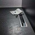Canaletta di scarico 45cm con tappo in vetro nero CN-450 kamalu - 1