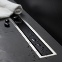Canalina doccia 65cm con coperchio in vetro nero CN-650 kamalu - 2