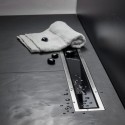 Canalina doccia 65cm con coperchio in vetro nero CN-650 kamalu - 1