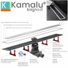 Canalina per doccia 75cm con coperchio in vetro nero CN-750 kamalu - 3