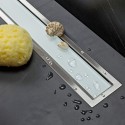 canalina per doccia 45cm con coperchio in vetro bianco CB-450 kamalu - 1