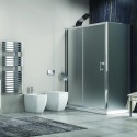 Cabina doccia 150x70 ad angolo vetro satinato anta scorrevole KF5000S kamalu - 2