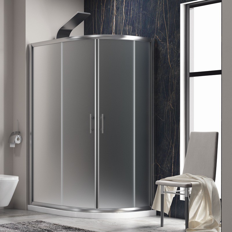 Box doccia stondato 100x80cm vetro satinato KAM-K270 kamalu - 8