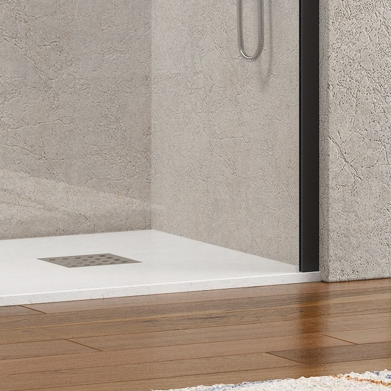 Parete doccia walkin 70 cm con profilo nero opaco | KW-100B kamalu - 4