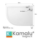 Piatto doccia 120x90 semicircolare versione destra KAM-1200 kamalu - 3
