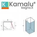 Box doccia angolare 90x80 porta battente 90cm e fisso 80cm modello KS2800S kamalu - 8