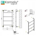 Termoarredo scaldasalviette 900x560mm colore bianco opaco KAM-D6009B kamalu - 5