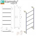 Termoarredo scalda salviette 1200x560mm colore nero opaco KAM-D6012N kamalu - 4