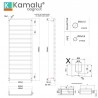 Termoarredo scalda salviette 1300x500mm colore nero opaco KAM-D7013N kamalu - 5
