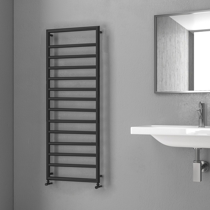 Termoarredo scalda salviette 1300x500mm colore nero opaco KAM-D7013N kamalu - 1