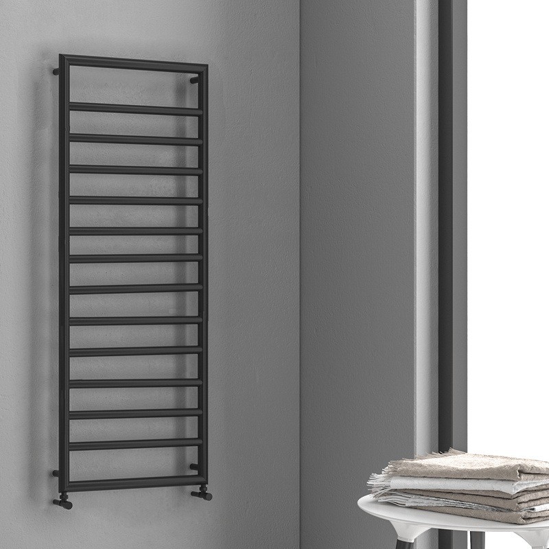 Termoarredo scalda salviette 1300x500mm colore nero opaco KAM-D7013N kamalu - 2