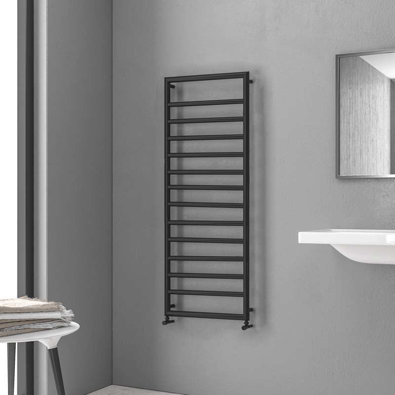 Termoarredo scalda salviette 1300x500mm colore nero opaco KAM-D7013N kamalu - 3