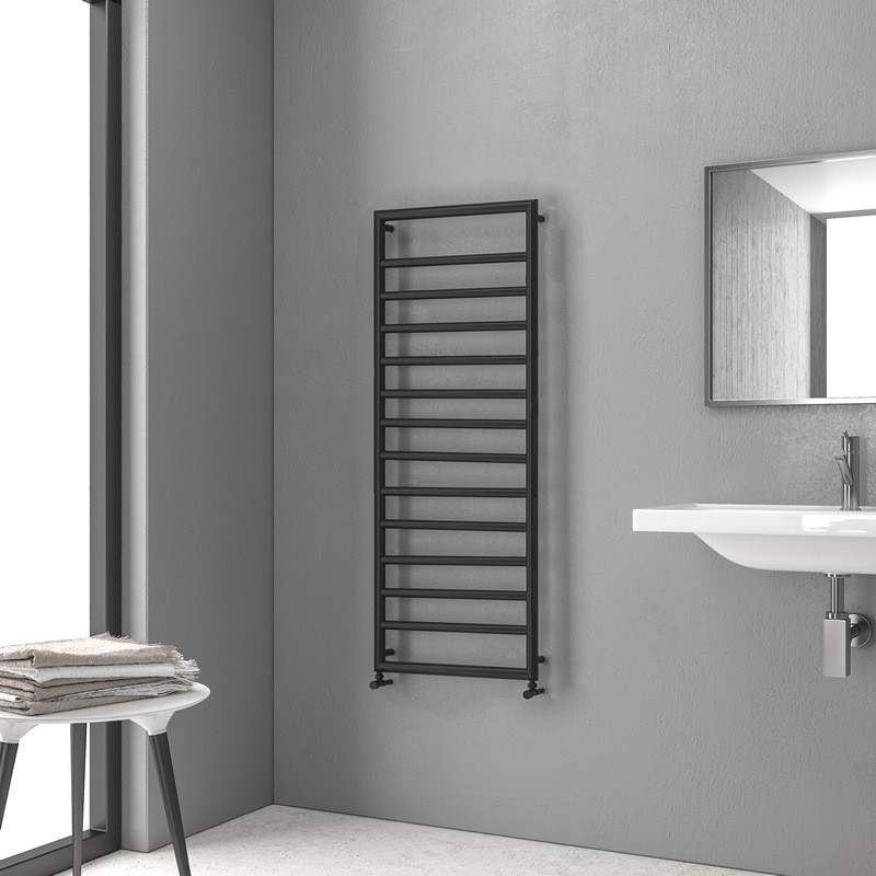 Termoarredo scalda salviette 1300x500mm colore nero opaco KAM-D7013N kamalu - 4
