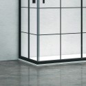 Box doccia 70x70 telaio nero vetro quadrati neri NICO-B1000 kamalu - 3