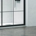 Box doccia 150x80 profili neri opachi vetro a quadrati neri NICO-B1000 kamalu - 5