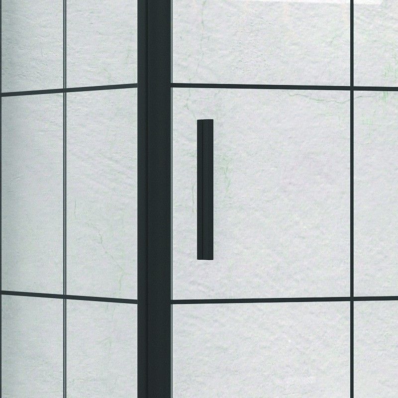 Box doccia nero 110x70 scorrevole e laterale fisso vetro a quadrati neri NICO-D3000S kamalu - 3