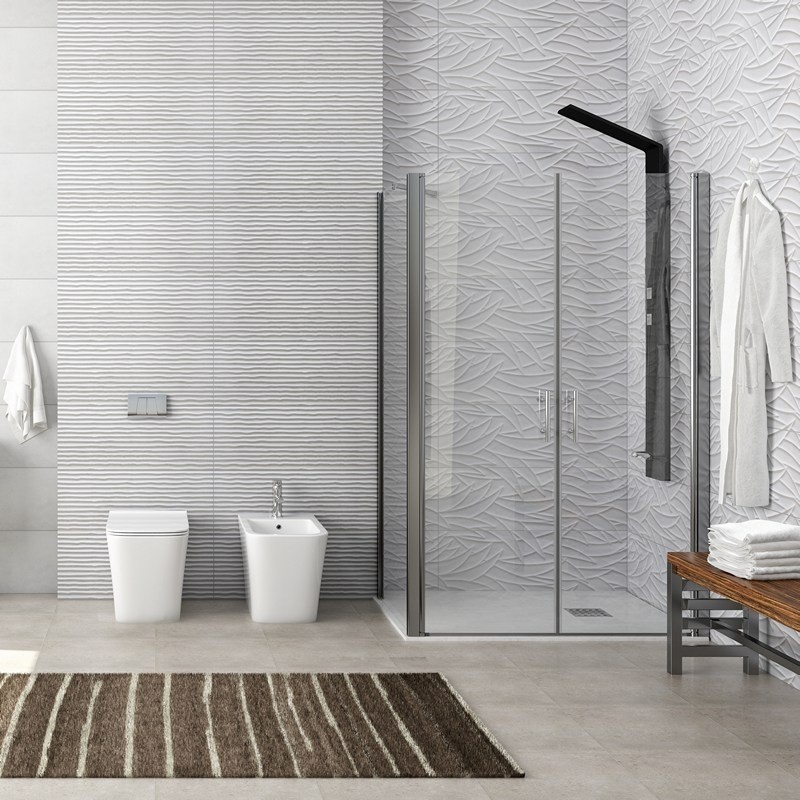 Box doccia 80x80 angolare apertura saloon KS2800-SSN kamalu - 1