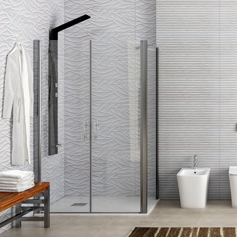 Box doccia 90x70 angolare apertura 70cm saloon KS2800-SSN kamalu - 7