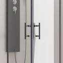 Box doccia 90x70 angolare profili neri vetro trasparente modello KF1000B kamalu - 5