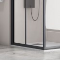 Box doccia angolare 80x80cm telaio nero opaco KF1000B kamalu - 3